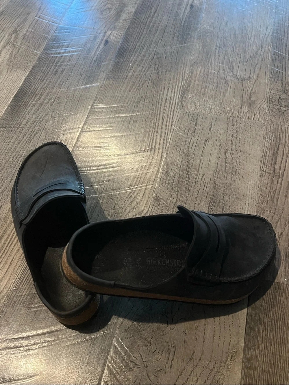 Men's Black Slip-On Cork-Trim Loafer Mule